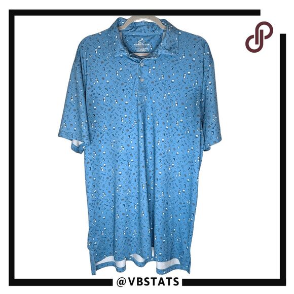 Southern Tide Men's Driver Hampstead Printed Performance Polo Shirt Blue Size XL - Picture 1 of 10